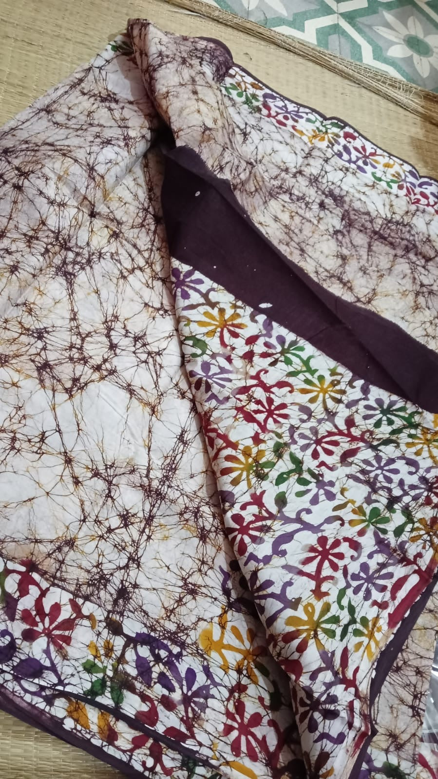 Soft Cotton Batik Painted Saree with Blouse Piece