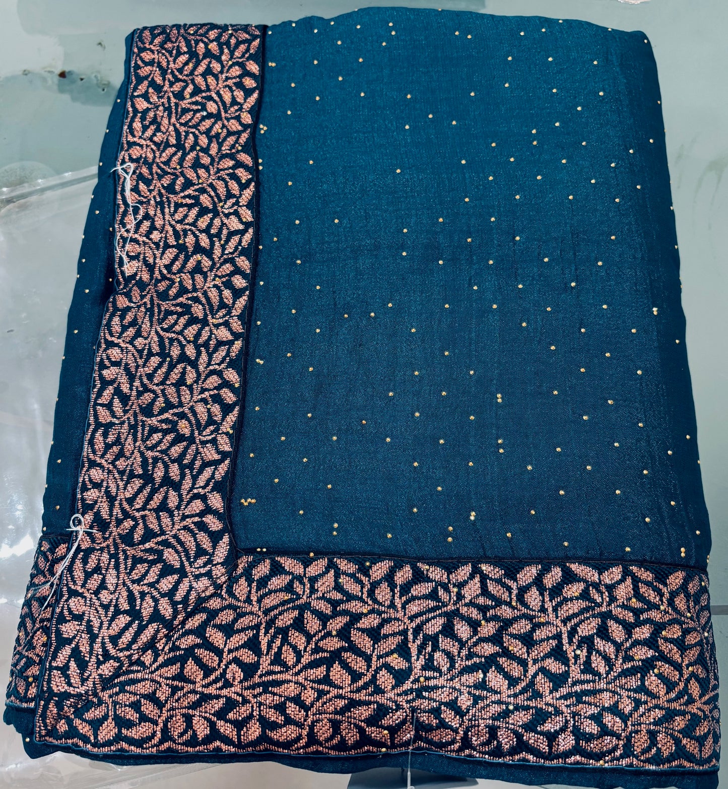 Blue Embroidered Georgette Saree with Blouse Piece – Effortless Elegance, Thread by Thread