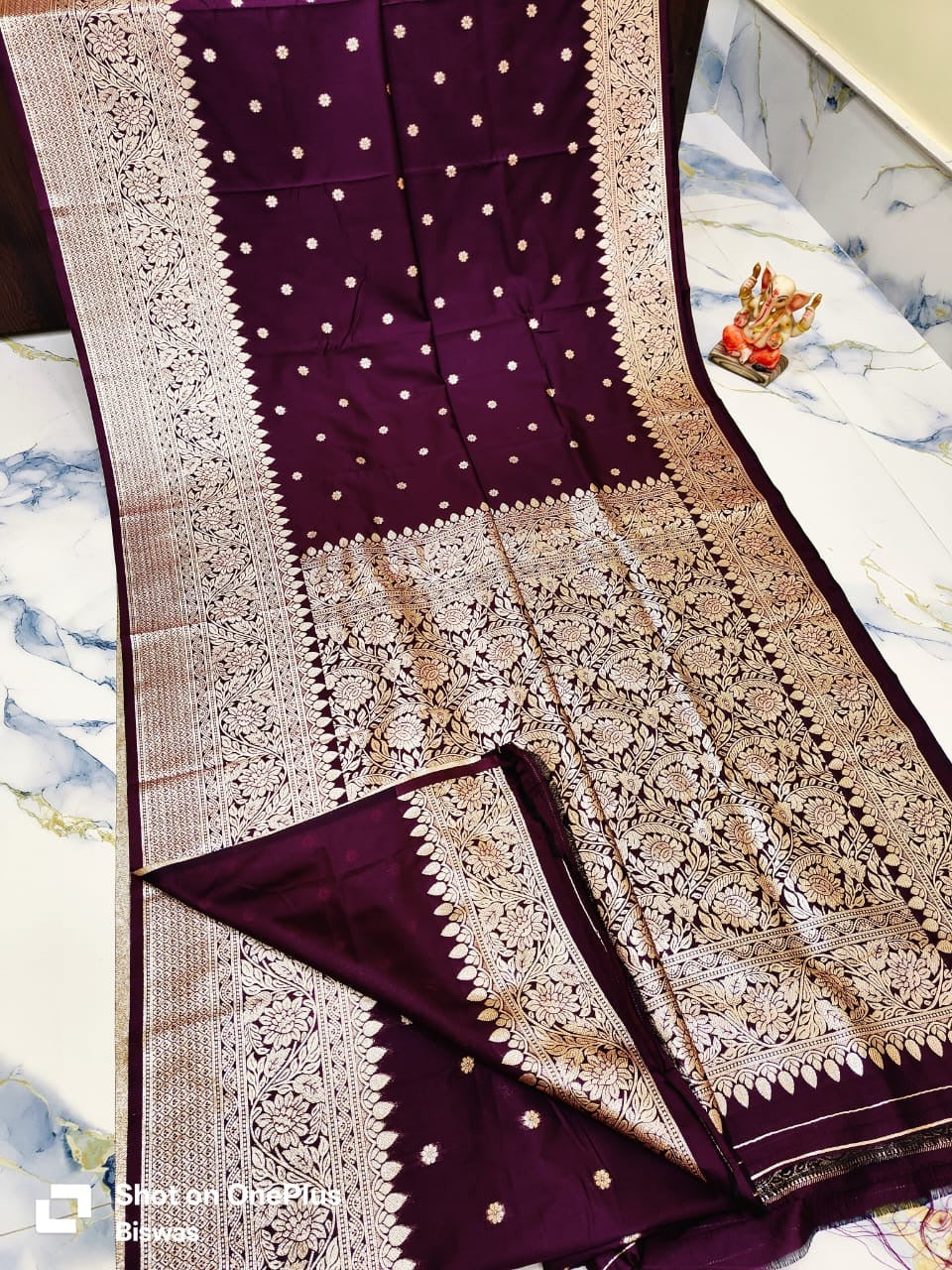 Purple Muga Kataan Silk Saree with Rich Zari Work