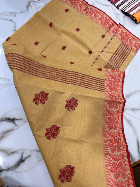 Yellow Bengal Handloom Saree - Samvita Pure Cotton Elegance