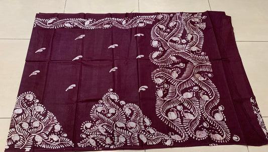 Soft Cotton Batik Painted Saree with Blouse Piece