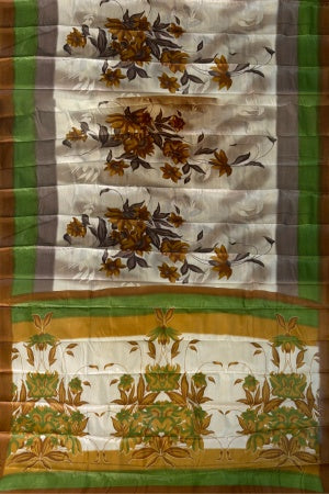 Sustainable Cream Silk Saree | Handwoven Banana Stem Fiber | Samvita
