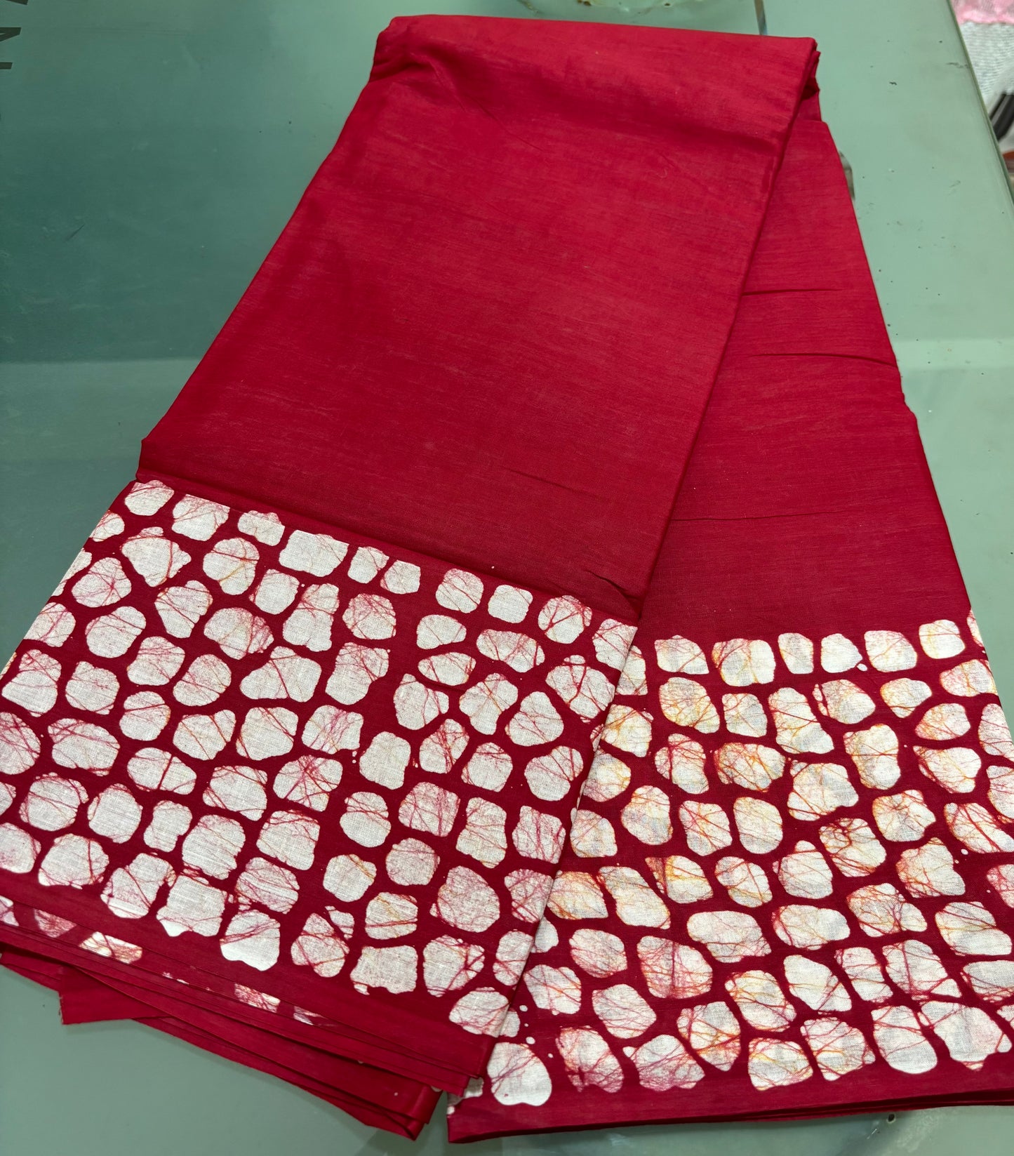 Soft Cotton Batik Painted Saree with Blouse Piece