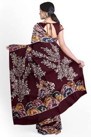 Soft Cotton Batik Painted Saree with Blouse Piece