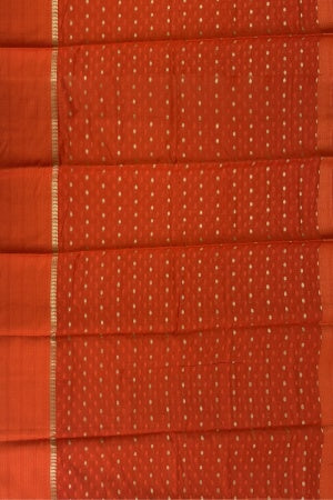SAMVITA Orange Art Silk Saree with Blouse Piece – Shimmering Elegance in Every Fold