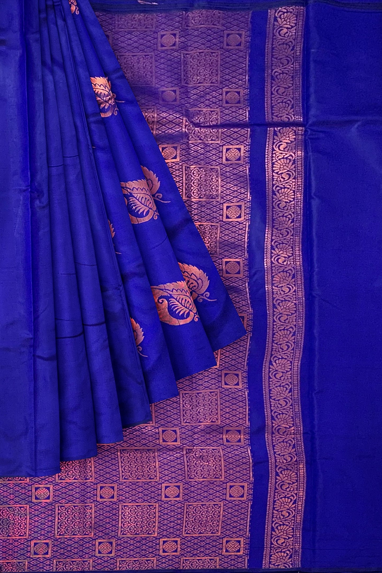 Blue Kanchee Soft Silk Saree With Zari Weave