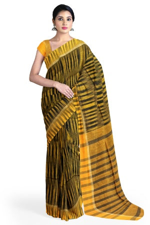 Yellow Handloom Soft Saree With Blouse Piece - Samvita Cotton Elegance