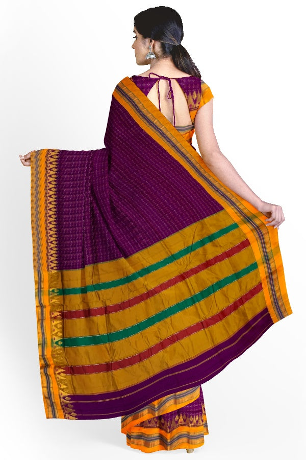 Purple Cotton Silk Ilkal Saree