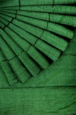 Green Cotton Handloom Saree with Designer Blouse