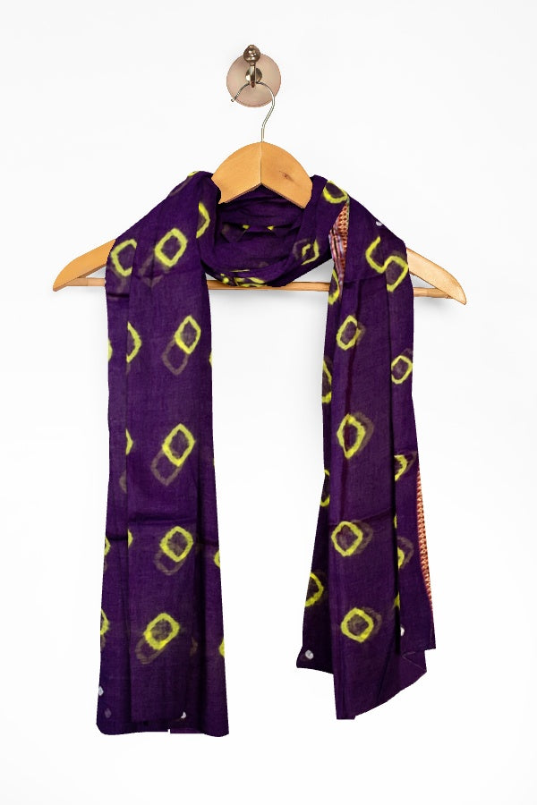 Purple Cotton Bandhani Dupatta – A Timeless Tie-Dye Tradition in Pure Cotton