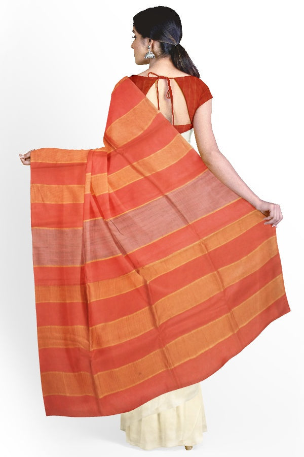 White Cotton Silk Bengal Handloom Saree