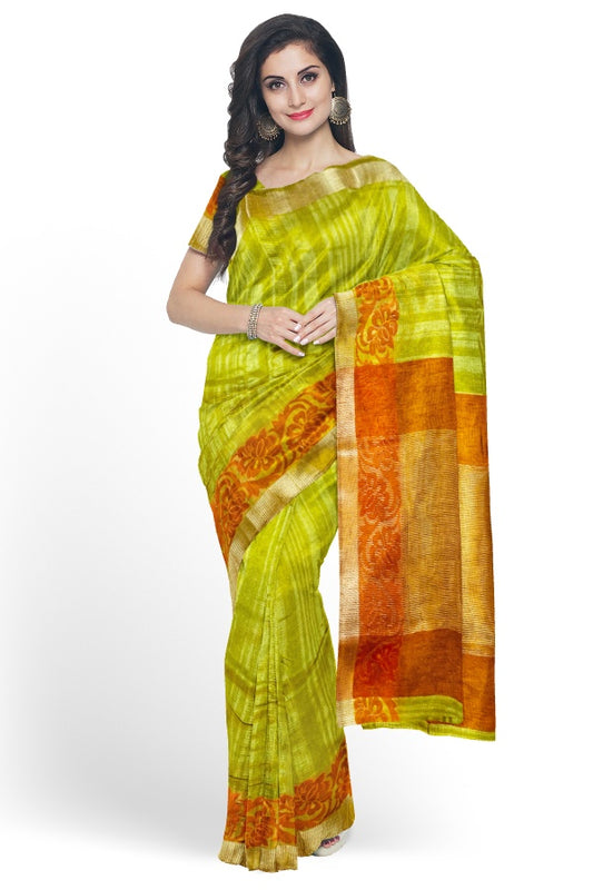 Green Art Silk Exclusive Chanderi Saree