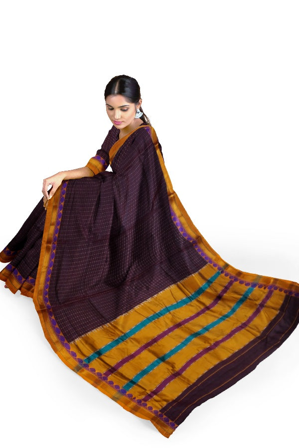 Maroon Cotton Silk Ilkal Saree