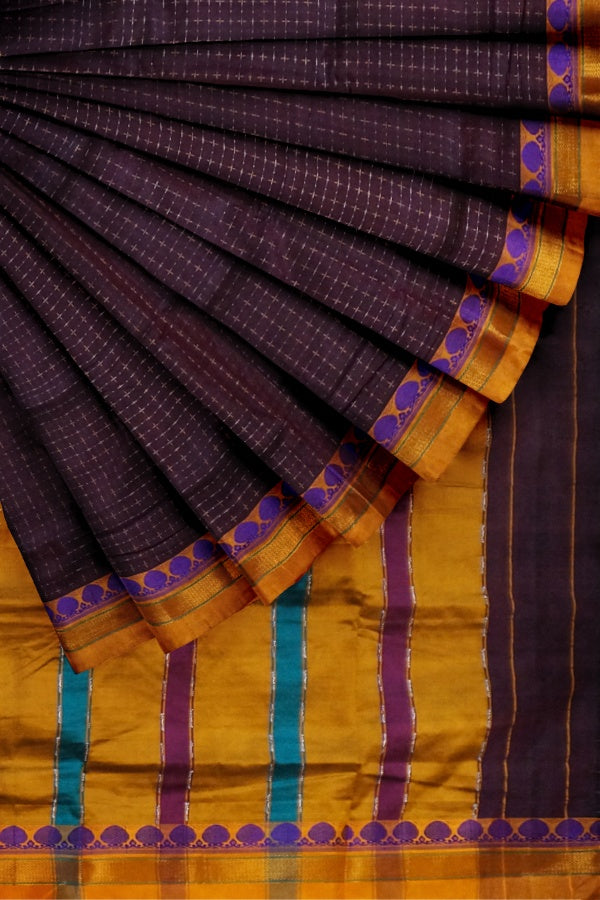 Maroon Cotton Silk Ilkal Saree