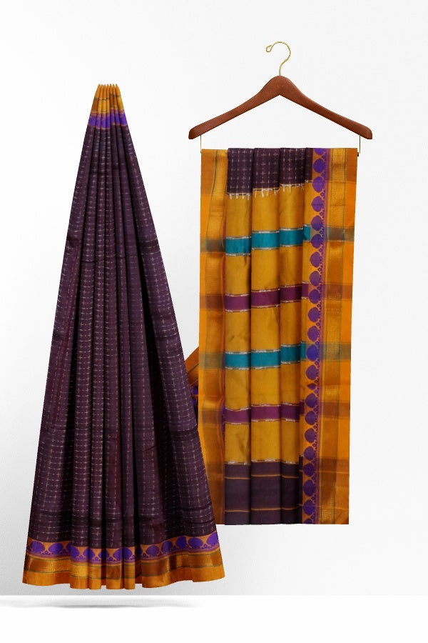 Maroon Cotton Silk Ilkal Saree