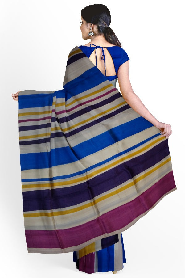 White Pure Mulberry Silk Printed Saree