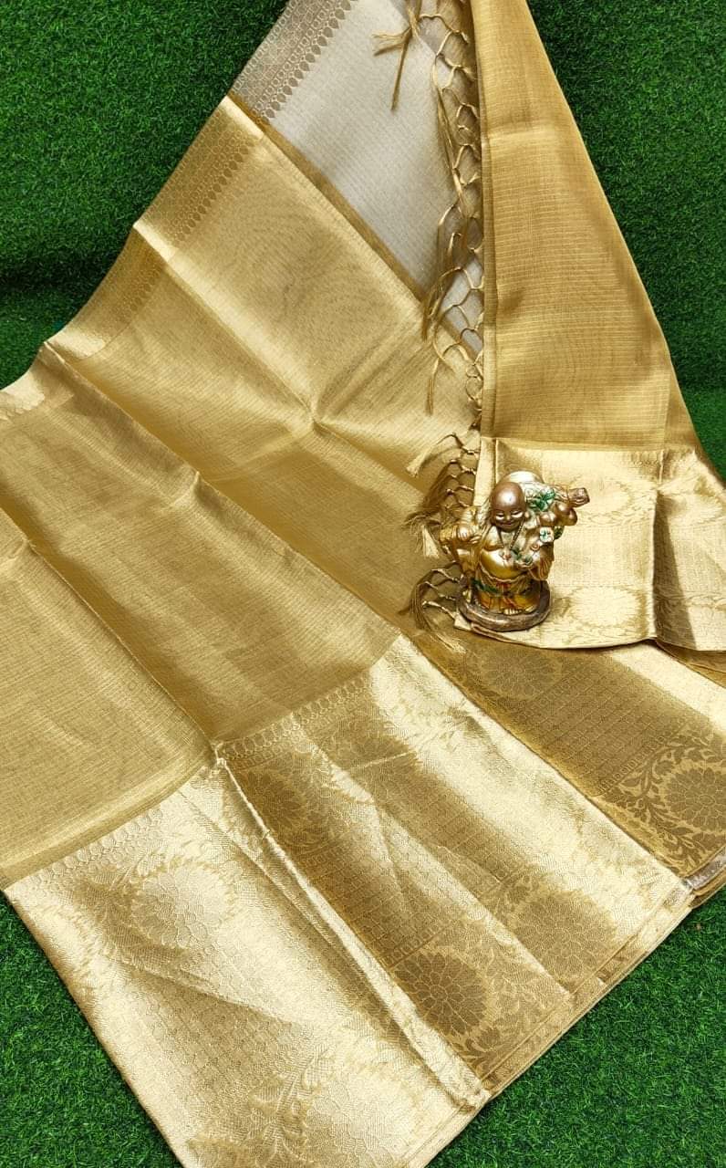 SAMVITA Tissue Silk Saree with Blouse Piece