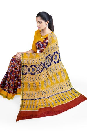 SAMVITA Red Cotton Saree - Pure Cotton Elegance With All Over Printed Design