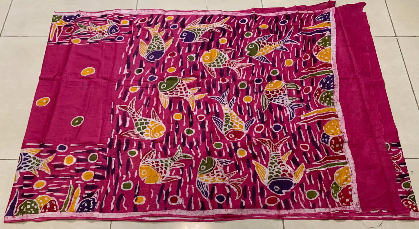 Soft Cotton Batik Painted Saree with Blouse Piece