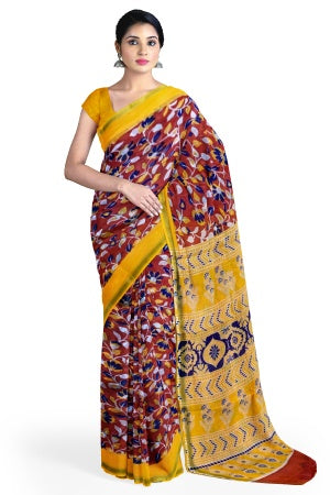 SAMVITA Red Cotton Saree - Pure Cotton Elegance With All Over Printed Design