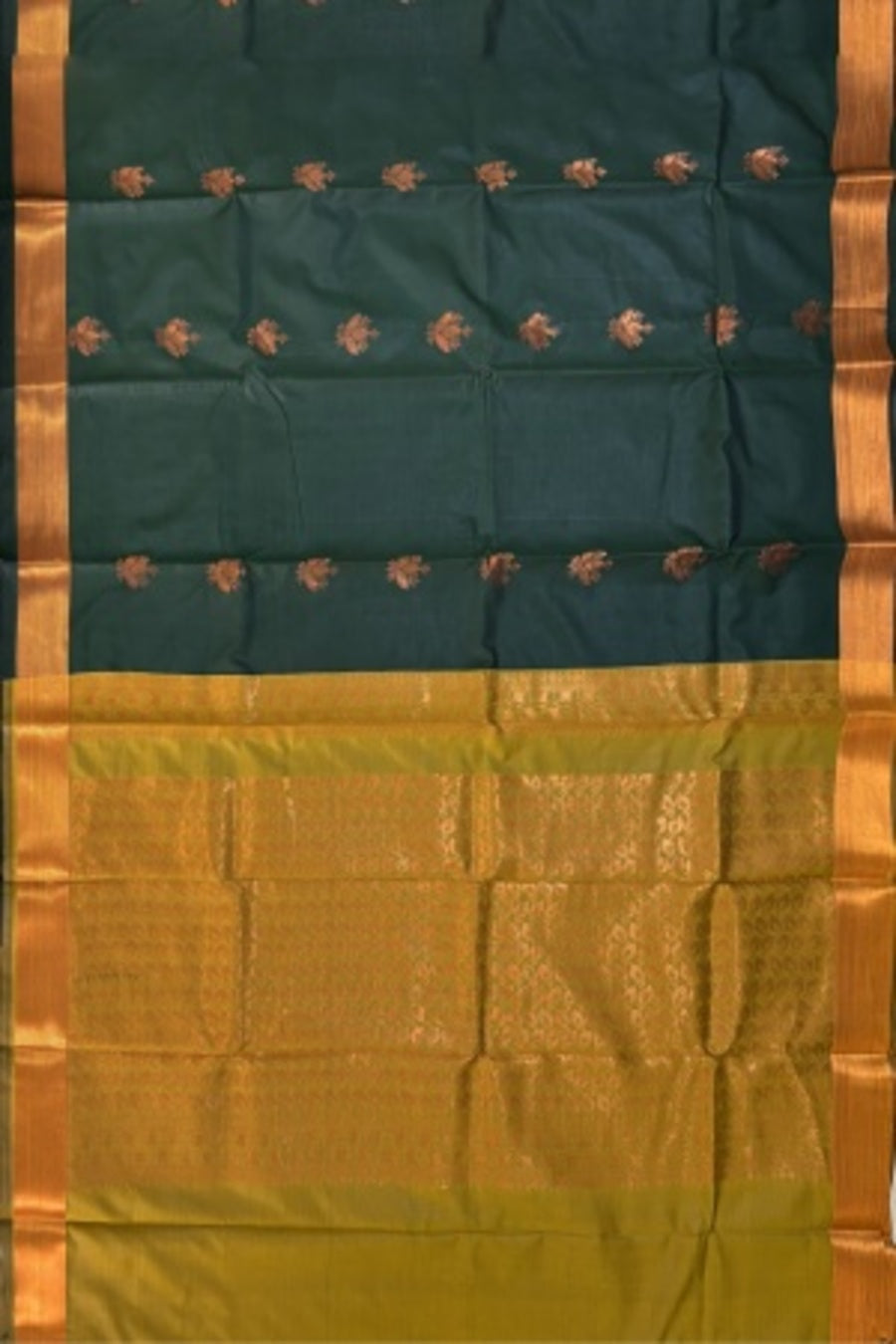 Green Kanchee Soft Silk Saree With Zari Weave