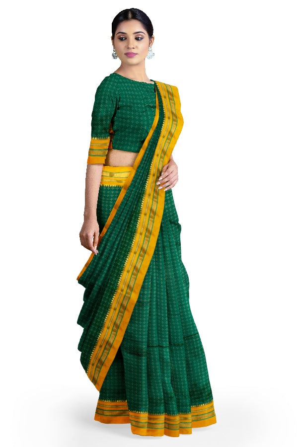 Green Cotton Silk Ilkal Saree |SAMVITA