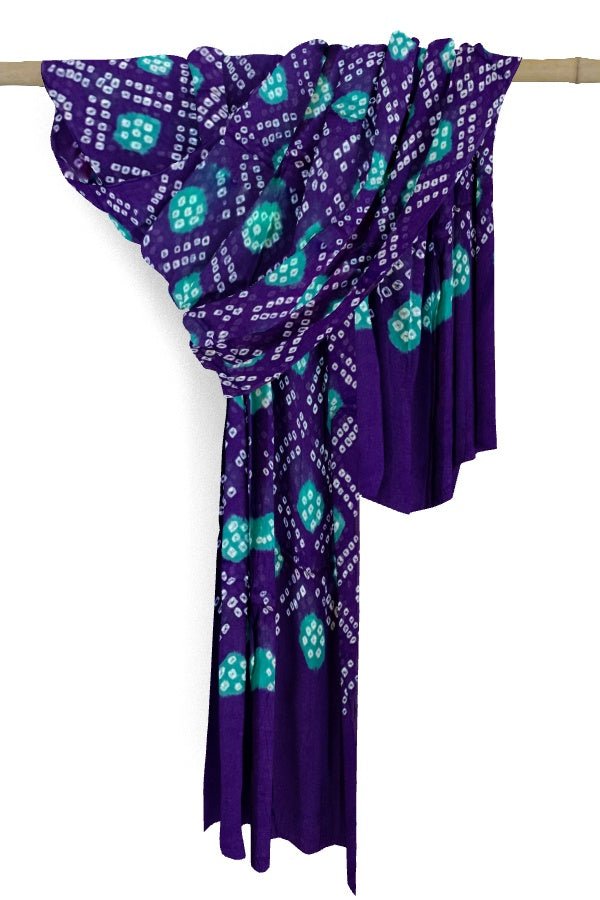 Blue Cotton Bandhani Dupatta - Samvita