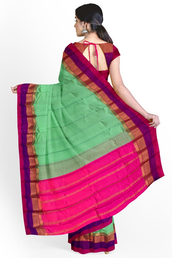 SAMVITA Green South Cotton Silk Saree with Zari Border - Tradition meets the latest trends