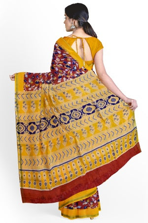 SAMVITA Red Cotton Saree - Pure Cotton Elegance With All Over Printed Design