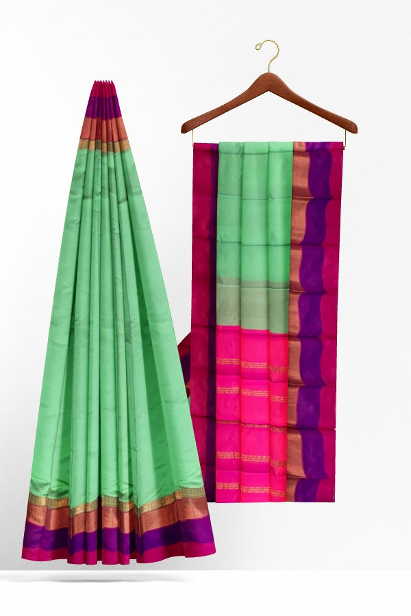 SAMVITA Green South Cotton Silk Saree with Zari Border - Tradition meets the latest trends