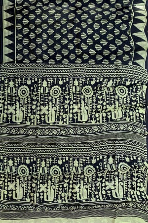 SAMVITA Black Cotton Saree - Pure Cotton Elegance With All Over Printed Design