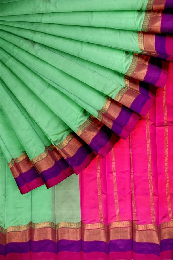 SAMVITA Green South Cotton Silk Saree with Zari Border - Tradition meets the latest trends