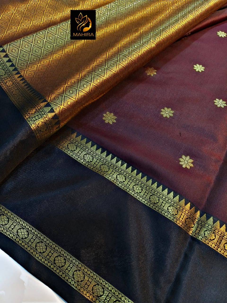 SAMVITA Maroon Silk Saree with Blouse Piece – Shimmering Elegance in Every Fold