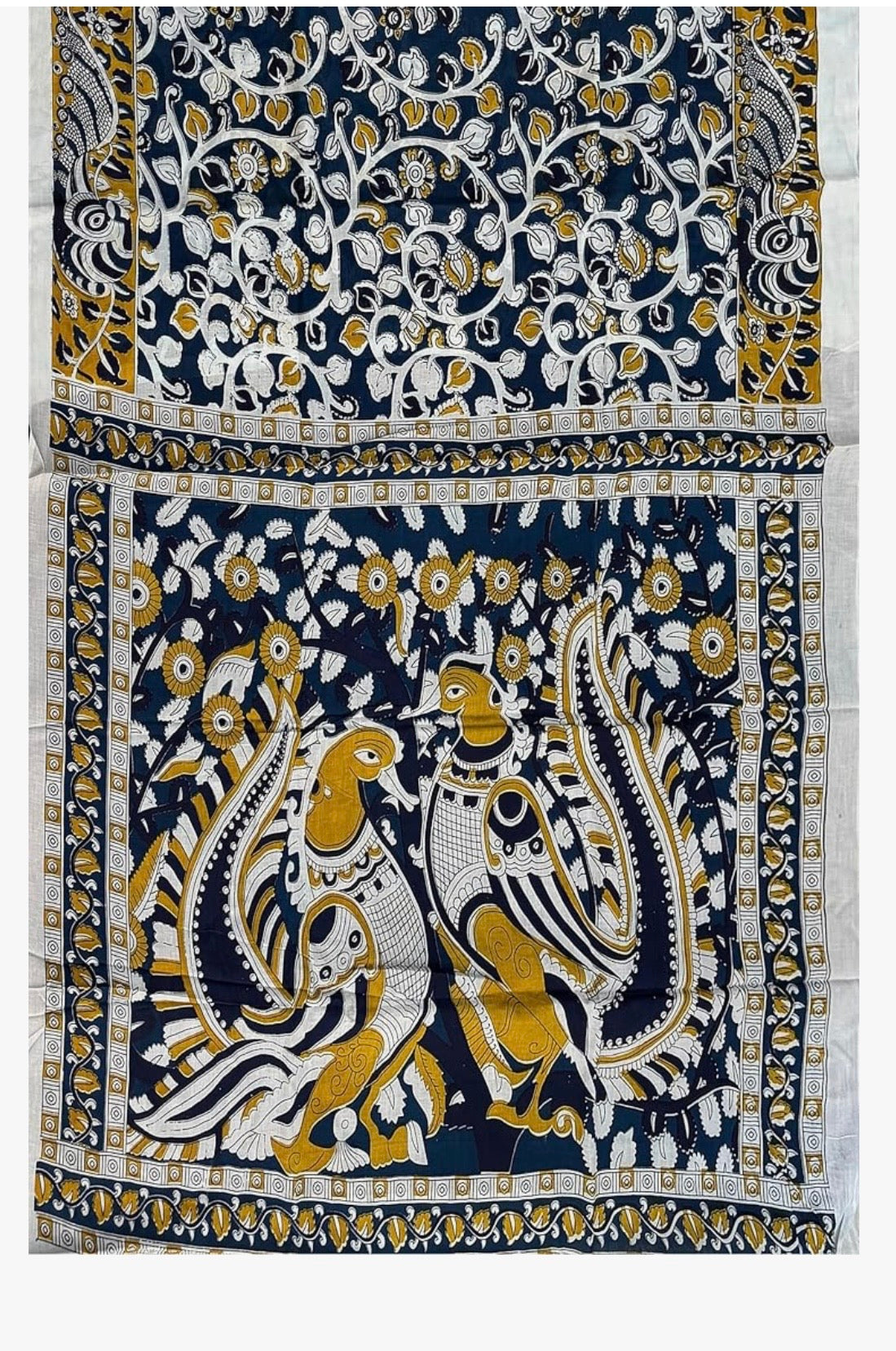 Blue Cotton Mulmul Saree with Blouse Piece – Earthy Elegance in a Feather-Light Drape
