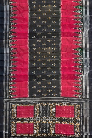 Sustainable Black Silk Saree | Handwoven Banana Stem Fiber | Samvita