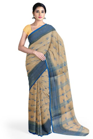 Beige Bengal Handloom Saree - Samvita Pure Cotton Elegance