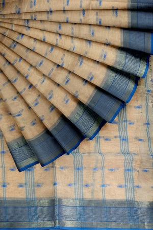 Beige Bengal Handloom Saree - Samvita Pure Cotton Elegance