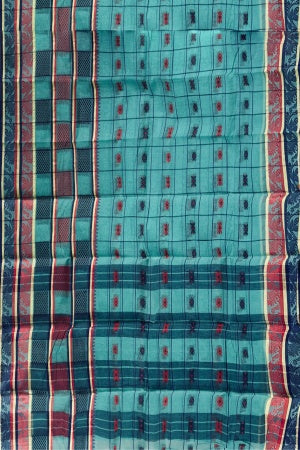 Blue Bengal Handloom Saree - Samvita Pure Cotton Elegance With All Over Woven Design