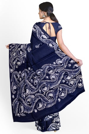 Soft Cotton Batik Painted Saree with Blouse Piece