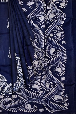Soft Cotton Batik Painted Saree with Blouse Piece