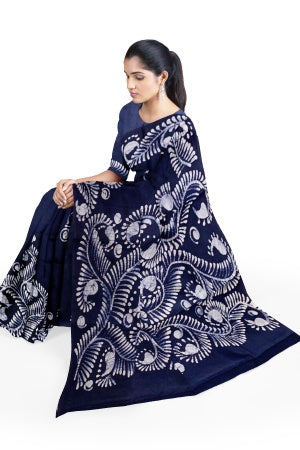 Soft Cotton Batik Painted Saree with Blouse Piece
