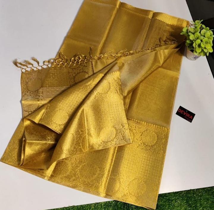 SAMVITA Tissue Silk Saree with Blouse Piece