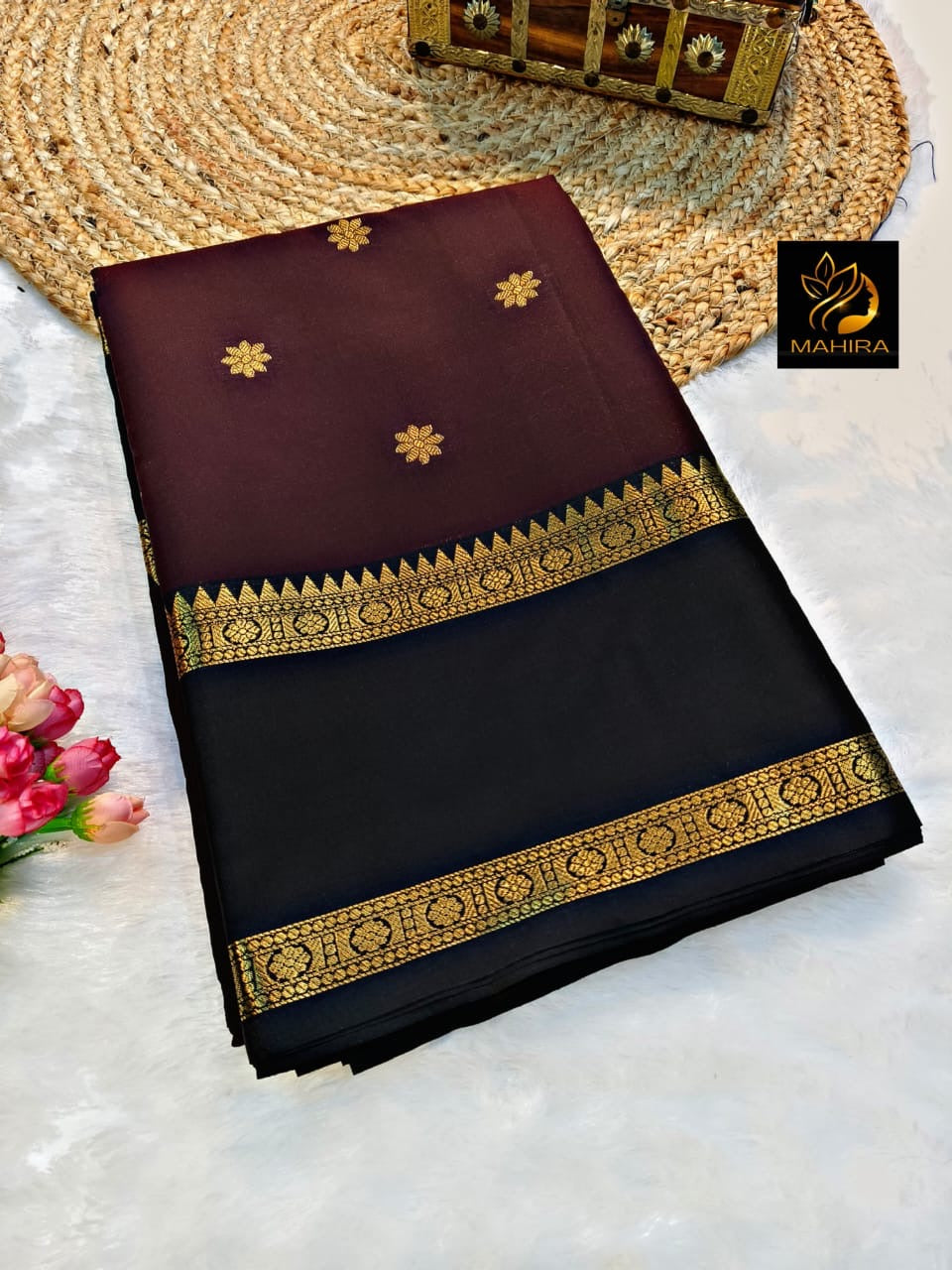 SAMVITA Maroon Silk Saree with Blouse Piece – Shimmering Elegance in Every Fold