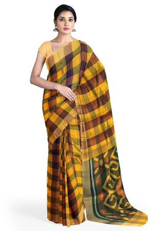 Yellow Bengal Handloom Saree - Elegance in Cotton Silk