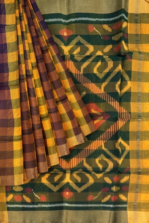 Yellow Bengal Handloom Saree - Elegance in Cotton Silk