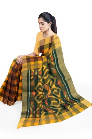 Yellow Bengal Handloom Saree - Elegance in Cotton Silk