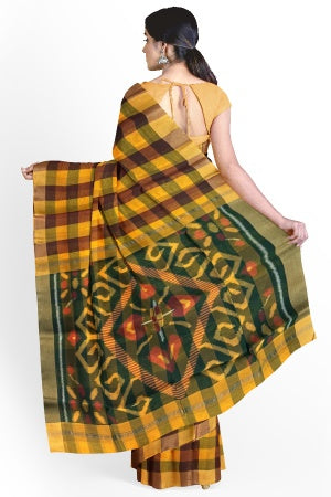 Yellow Bengal Handloom Saree - Elegance in Cotton Silk