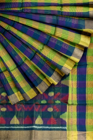 Green Bengal Handloom Saree - Elegance in Cotton Silk