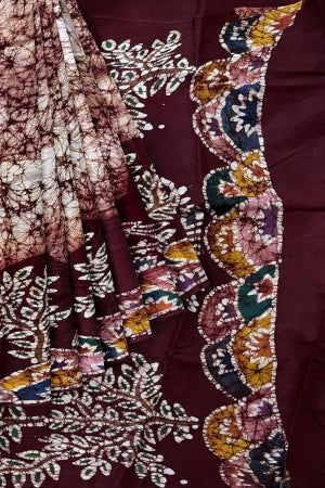 Soft Cotton Batik Painted Saree with Blouse Piece