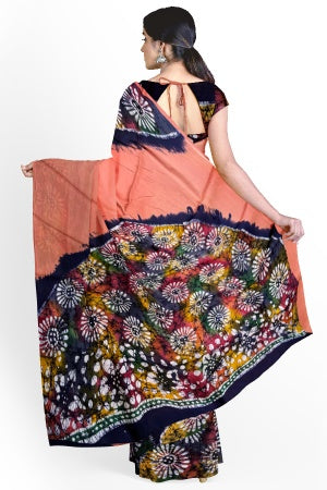 Soft Cotton Batik Painted Saree with Blouse Piece